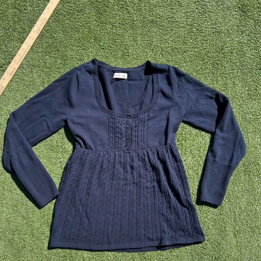 Navy Hollister Babydoll Top